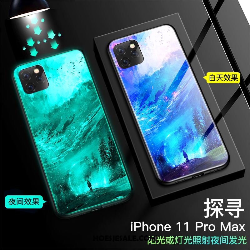 iPhone 11 Pro Max Hoesje Scheppend Bescherming Mobiele Telefoon Zwart Glas Sale