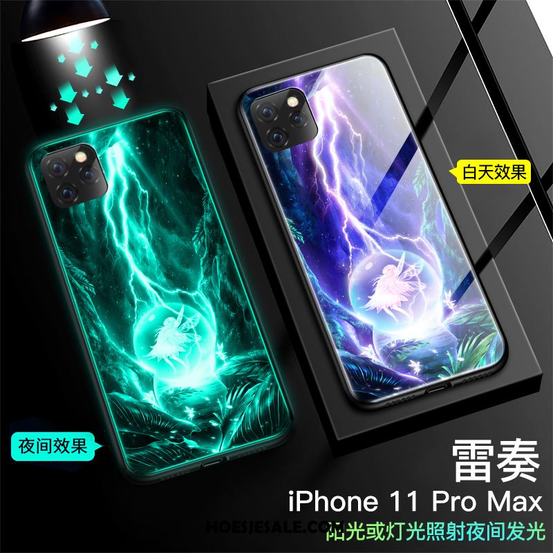 iPhone 11 Pro Max Hoesje Scheppend Bescherming Mobiele Telefoon Zwart Glas Sale