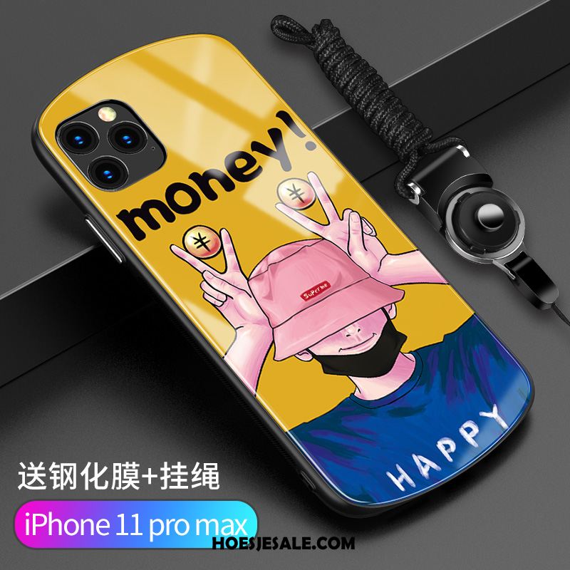 iPhone 11 Pro Max Hoesje Siliconen Anti-fall Grappig Rondje Net Red Online