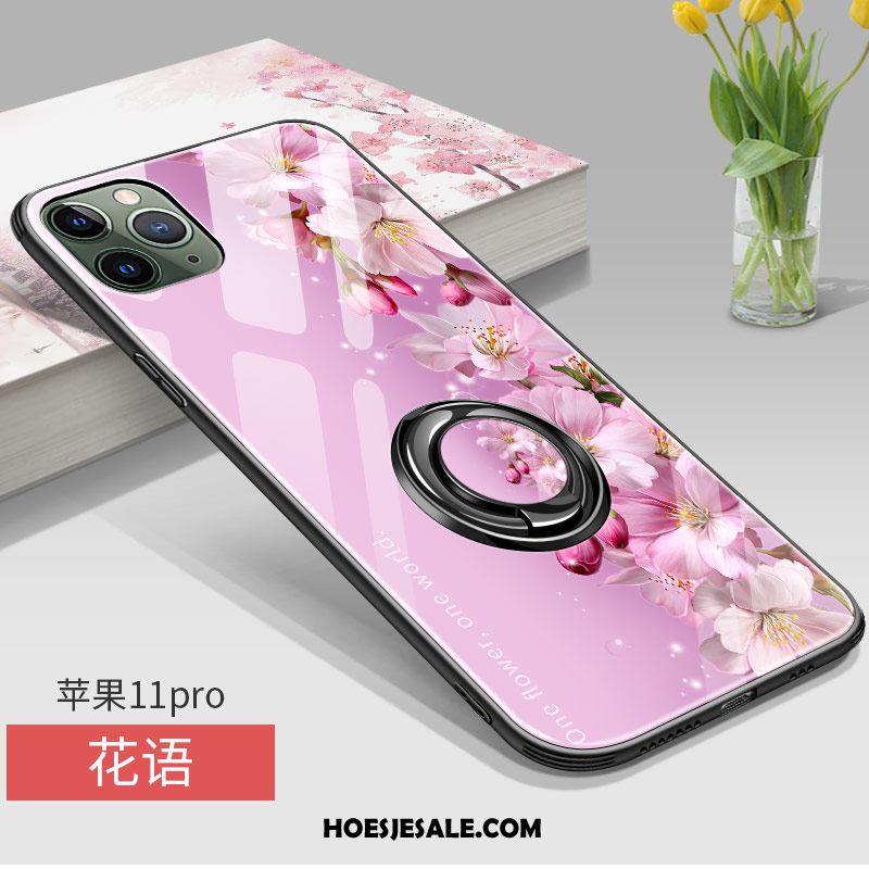 iPhone 11 Pro Max Hoesje Siliconen Trendy Merk Persoonlijk Roze Anti-fall Kopen