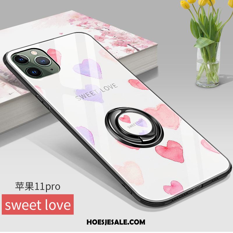iPhone 11 Pro Max Hoesje Siliconen Trendy Merk Persoonlijk Roze Anti-fall Kopen