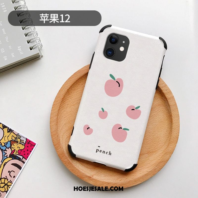 iPhone 12 Hoesje Bescherming Anti-fall Geel Spotprent Leren Etui Sale