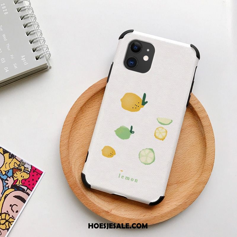 iPhone 12 Hoesje Bescherming Anti-fall Geel Spotprent Leren Etui Sale