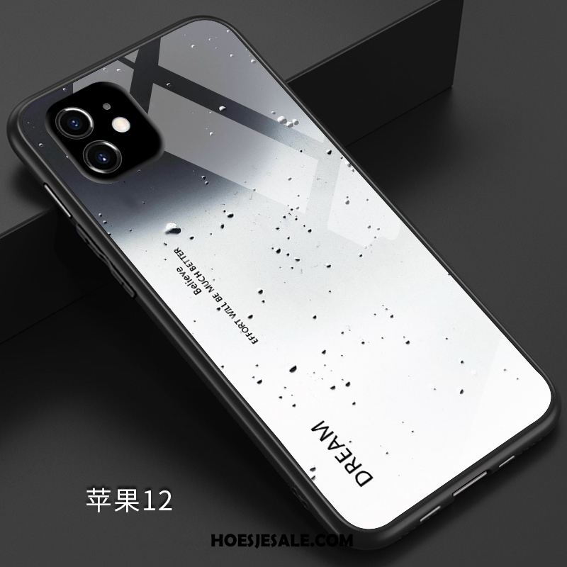 iPhone 12 Hoesje Glas Pas Zacht Anti-fall Scheppend Sale