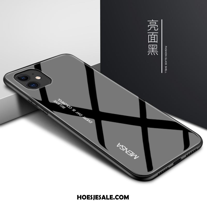 iPhone 12 Hoesje Glas Siliconen Mobiele Telefoon Hard Bescherming Goedkoop
