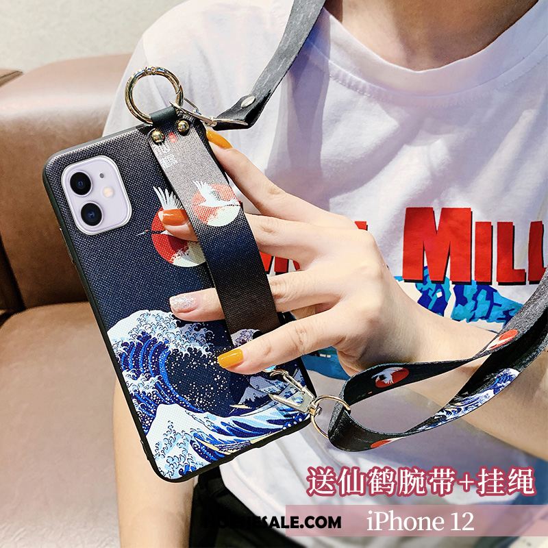 iPhone 12 Hoesje Lovers Geel Opknoping Nek Chinese Stijl Hoes Sale