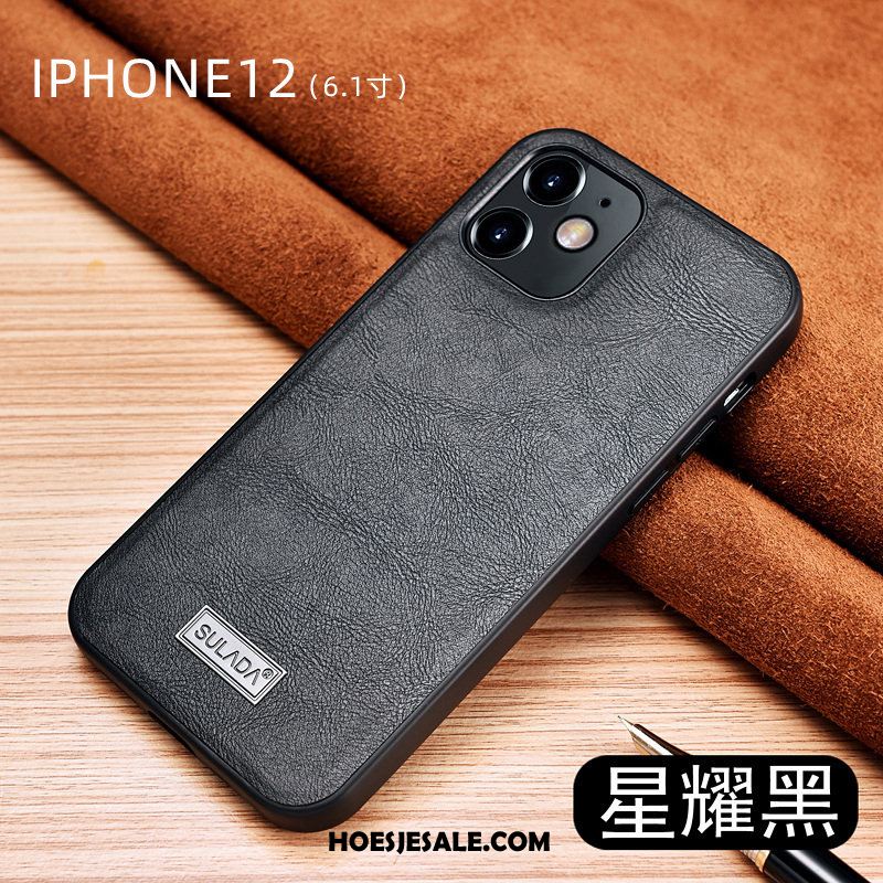 iPhone 12 Hoesje Patroon All Inclusive Schrobben Anti-fall Groen Goedkoop