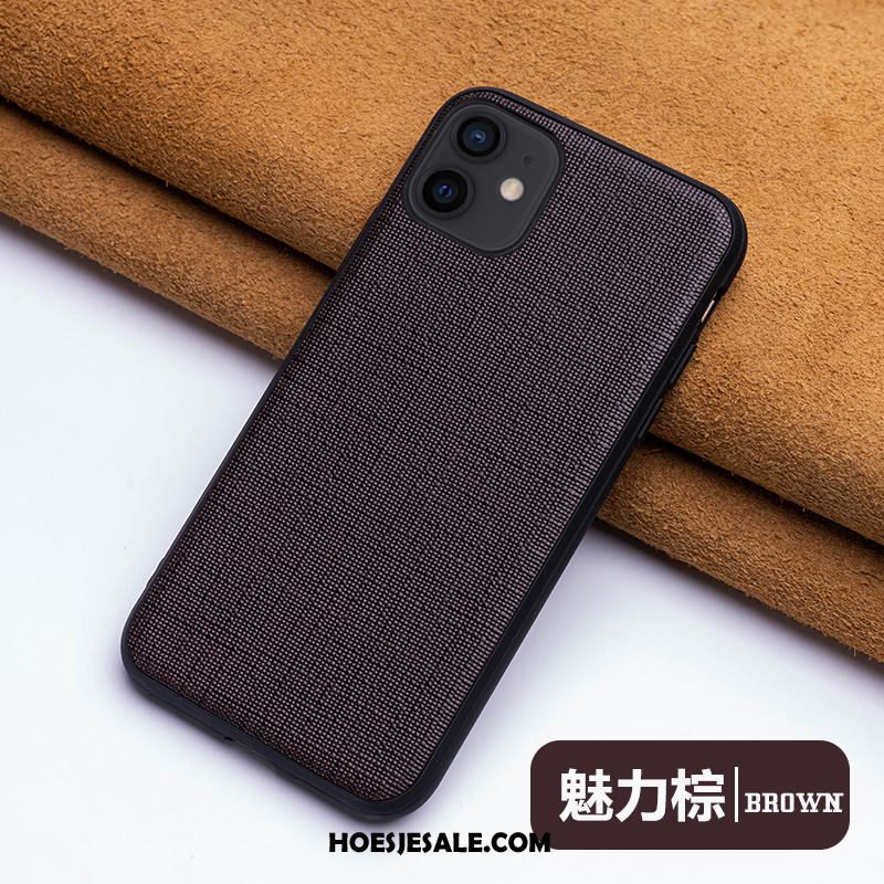 iPhone 12 Mini Hoesje Bescherming High End Persoonlijk Anti-fall Echt Leer Korting