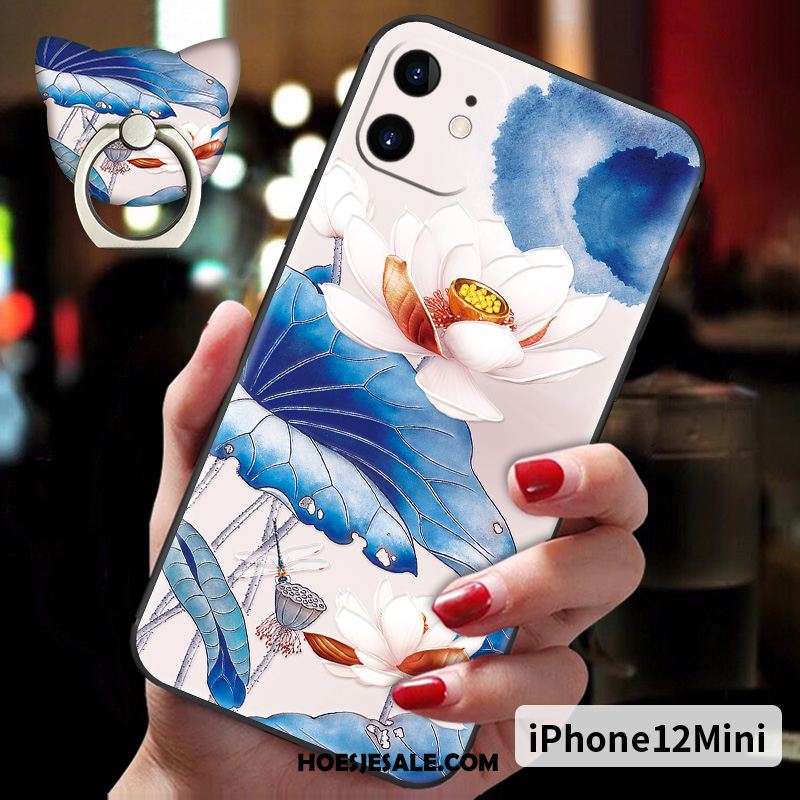 iPhone 12 Mini Hoesje Chinese Stijl Mobiele Telefoon Reliëf Zacht Nieuw Aanbiedingen