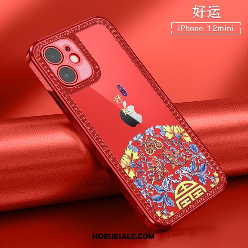 iPhone 12 Mini Hoesje Chinese Stijl Rood All Inclusive Mobiele Telefoon Nieuw Sale