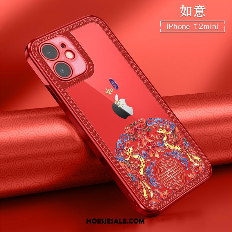 iPhone 12 Mini Hoesje Chinese Stijl Rood All Inclusive Mobiele Telefoon Nieuw Sale