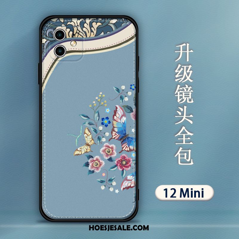 iPhone 12 Mini Hoesje Persoonlijk Borduurwerk Hanger Reliëf Chinese Stijl Kopen
