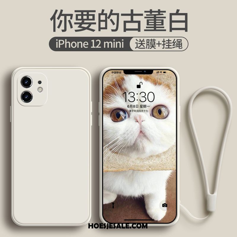 iPhone 12 Mini Hoesje Siliconen Mobiele Telefoon Khaki Bescherming All Inclusive Goedkoop
