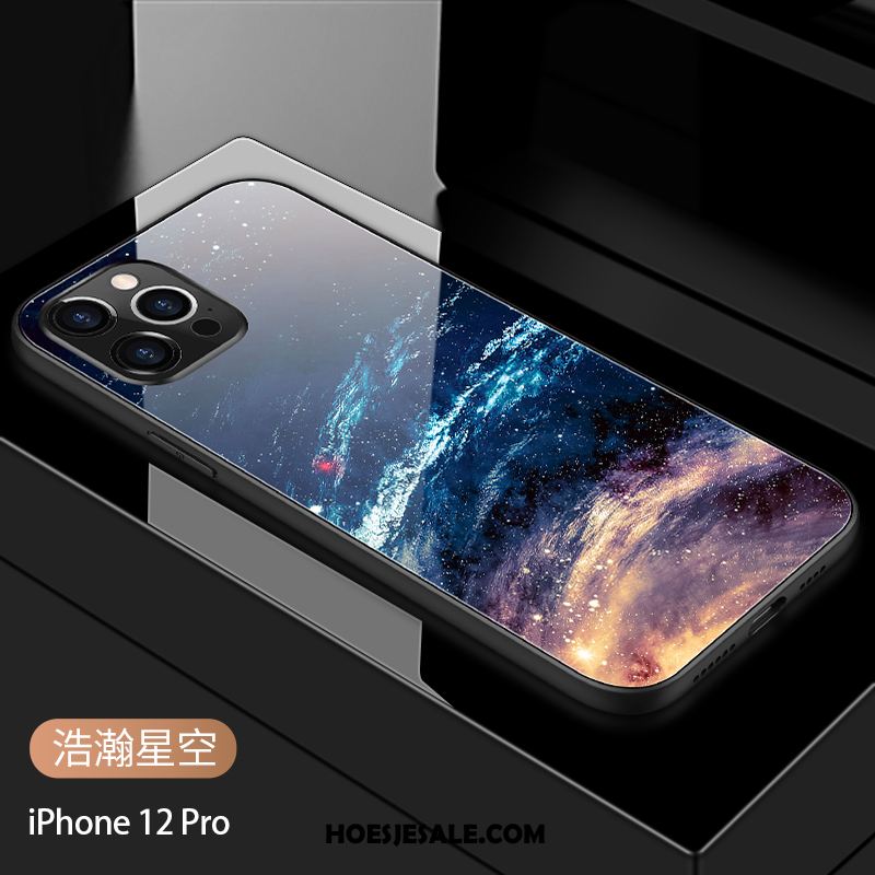 iPhone 12 Pro Hoesje Glas Purper Siliconen Scheppend Spiegel Sale