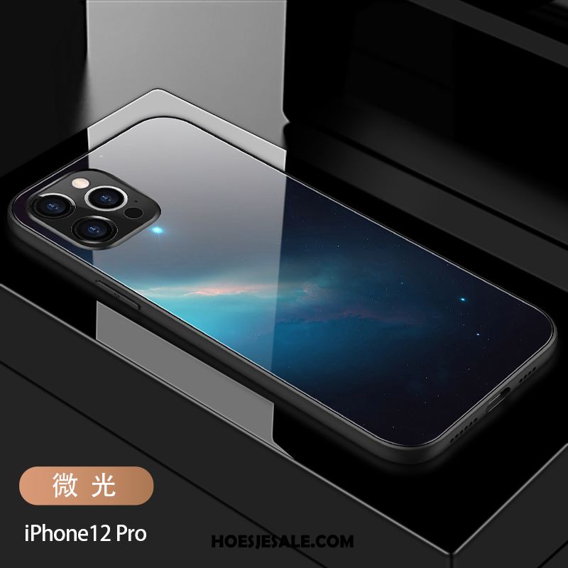 iPhone 12 Pro Hoesje Glas Purper Siliconen Scheppend Spiegel Sale