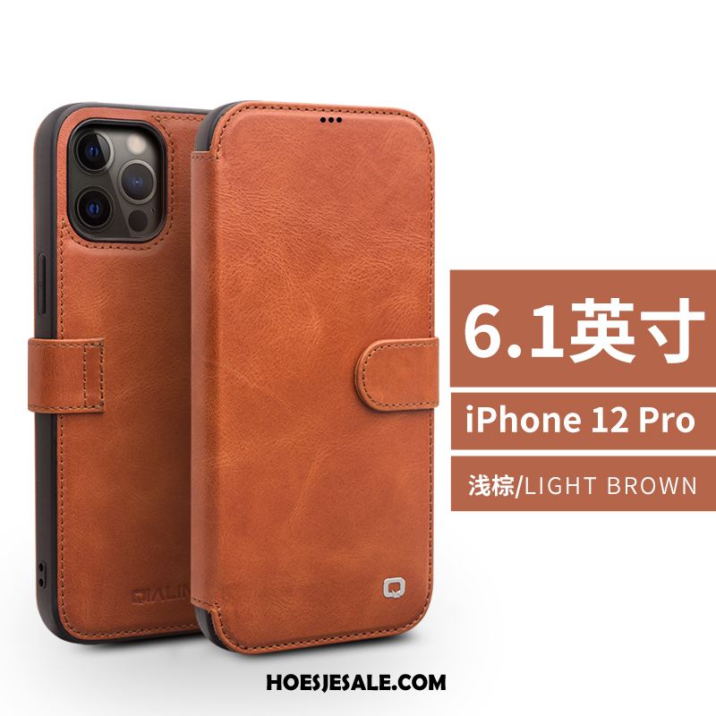 iPhone 12 Pro Hoesje High End Leren Etui Mobiele Telefoon Folio All Inclusive Kopen
