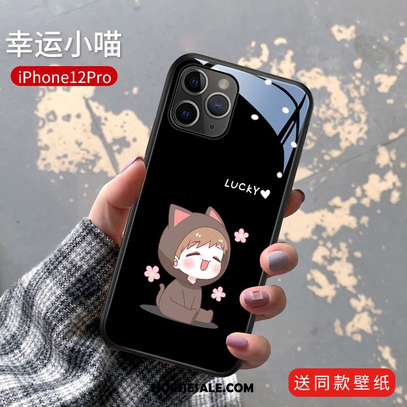 iPhone 12 Pro Hoesje Spotprent Roze Anti-fall Lovers Mini Kopen