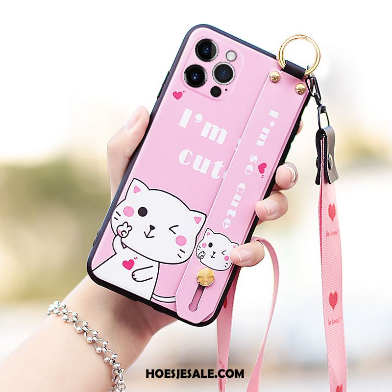 iPhone 12 Pro Max Hoesje Anti-fall Trendy Merk Hanger Spotprent Hoes Kopen