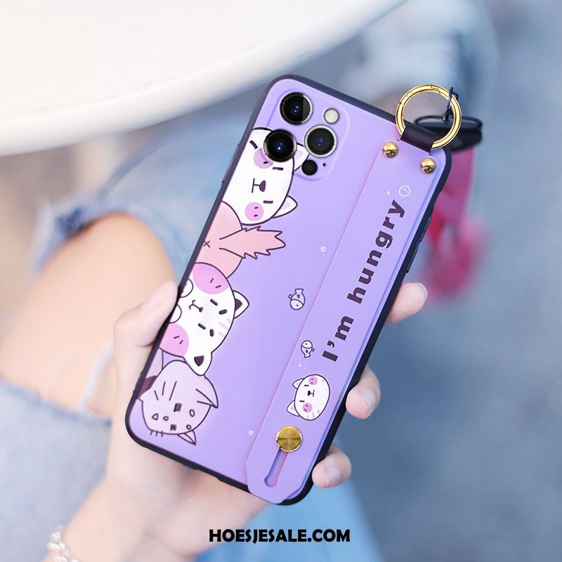 iPhone 12 Pro Max Hoesje Anti-fall Trendy Merk Hanger Spotprent Hoes Kopen