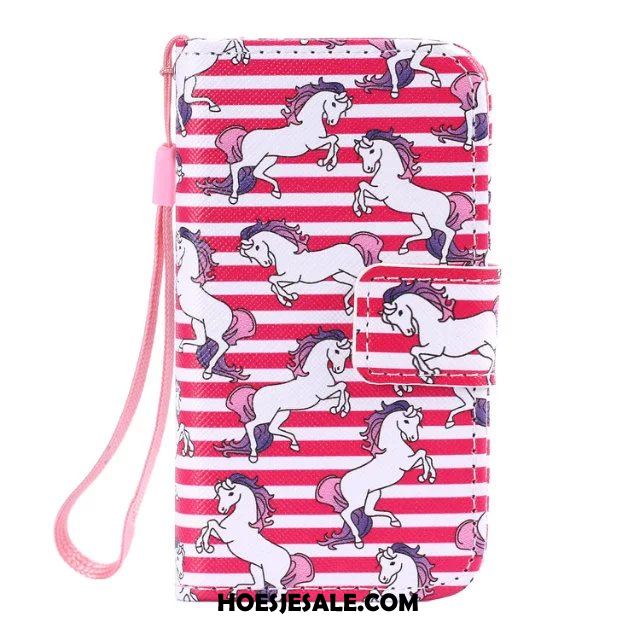 iPhone 5 / 5s Hoesje Bescherming Anti-fall Wit Leren Etui Clamshell Winkel