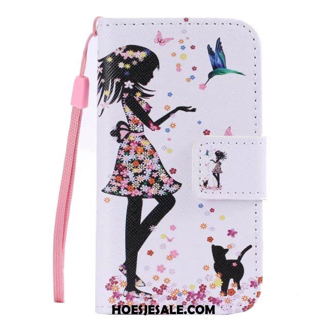 iPhone 5 / 5s Hoesje Bescherming Anti-fall Wit Leren Etui Clamshell Winkel