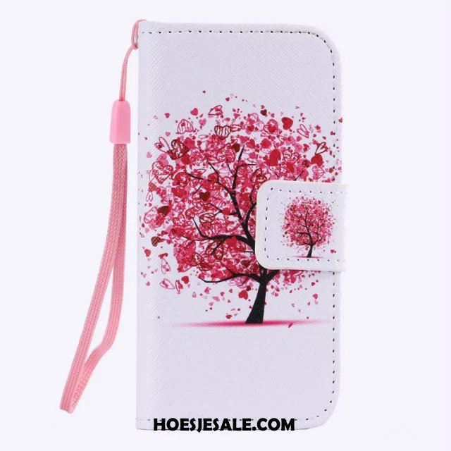 iPhone 5 / 5s Hoesje Bescherming Anti-fall Wit Leren Etui Clamshell Winkel