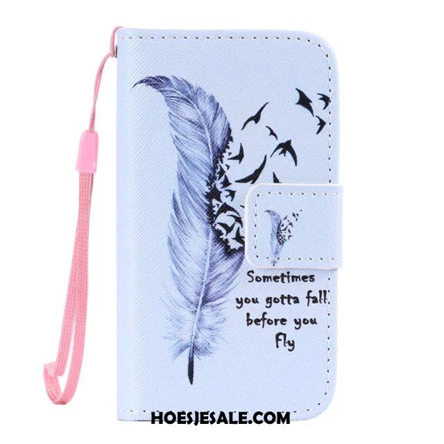 iPhone 5 / 5s Hoesje Bescherming Anti-fall Wit Leren Etui Clamshell Winkel