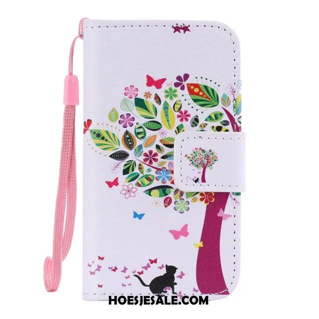 iPhone 5 / 5s Hoesje Bescherming Anti-fall Wit Leren Etui Clamshell Winkel