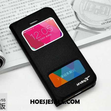 iPhone 5 / 5s Hoesje Bescherming Folio Leren Etui Mobiele Telefoon Winkel