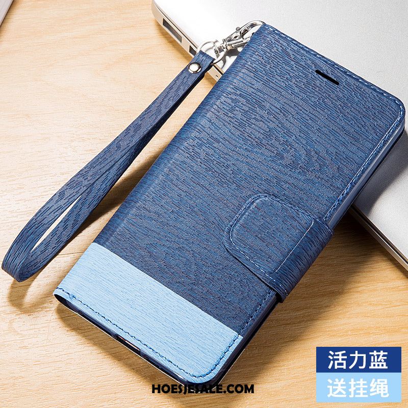 iPhone 5 / 5s Hoesje Blauw Leren Etui Hanger Hoes Zacht Online