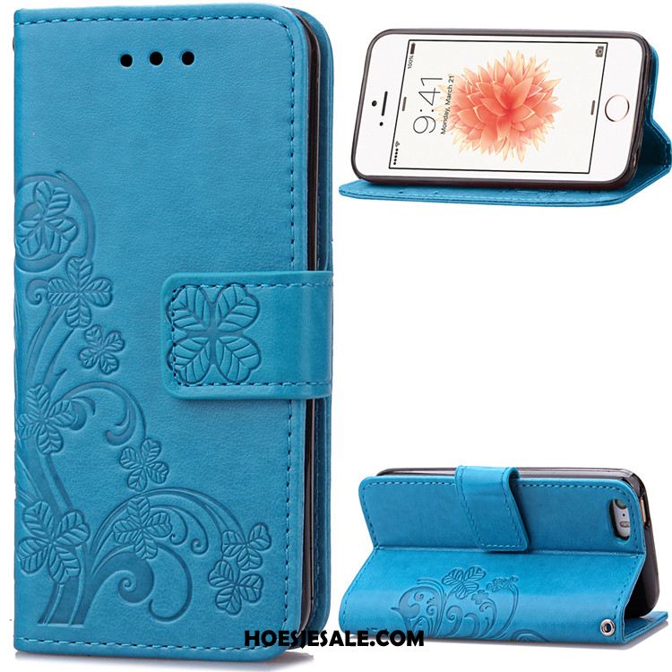 iPhone 5 / 5s Hoesje Clamshell Blauw Siliconen Bescherming Mobiele Telefoon Korting