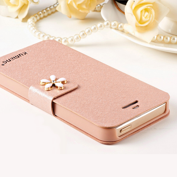 iPhone 5 / 5s Hoesje Eenvoudige Leren Etui Mobiele Telefoon Ondersteuning Clamshell Korting