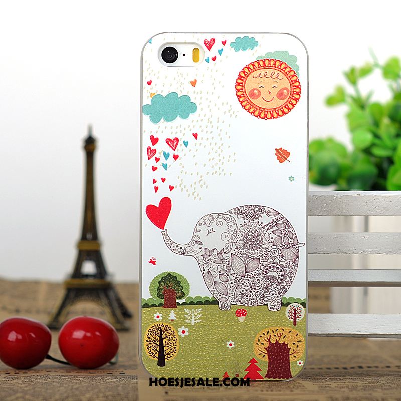 iPhone 5 / 5s Hoesje Hard Wit Spotprent Hoes Reliëf Sale