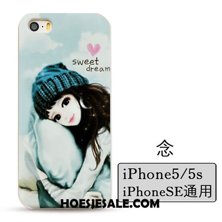 iPhone 5 / 5s Hoesje Mobiele Telefoon Blauw Anti-fall Hoes Reliëf Goedkoop