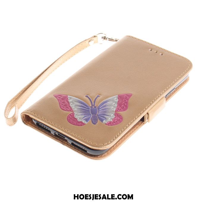 iPhone 5 / 5s Hoesje Trend Goud Hoes Leren Etui Clamshell Kopen