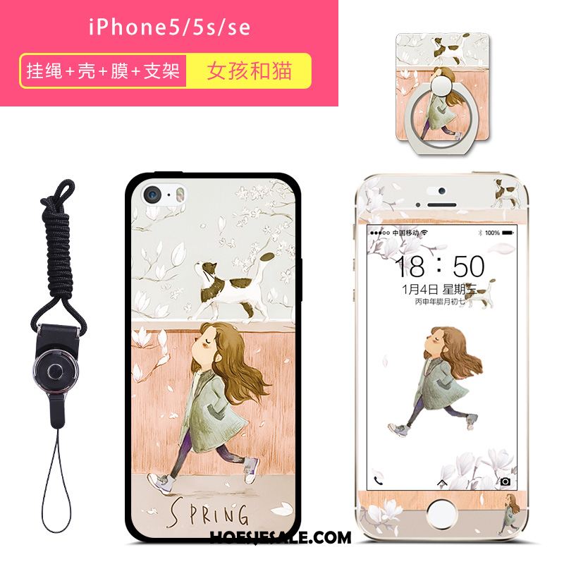 iPhone 5 / 5s Hoesje Trend Siliconen Mobiele Telefoon Anti-fall Hanger Goedkoop