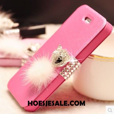 iPhone 5 / 5s Hoesje Zwart Folio Leren Etui Hanger Mobiele Telefoon Sale