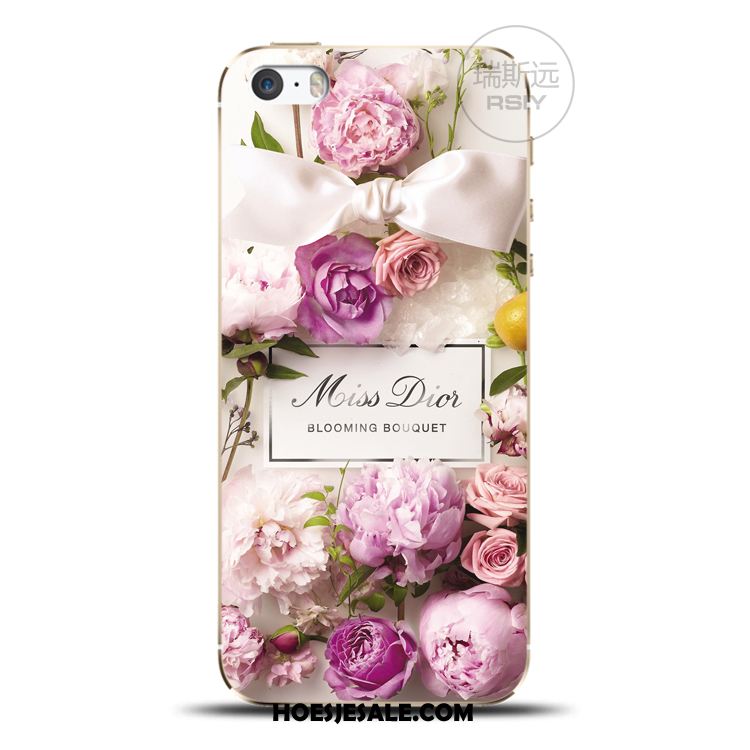 iPhone 5c Hoesje Lovers Roze Bloemen Hemming Mobiele Telefoon