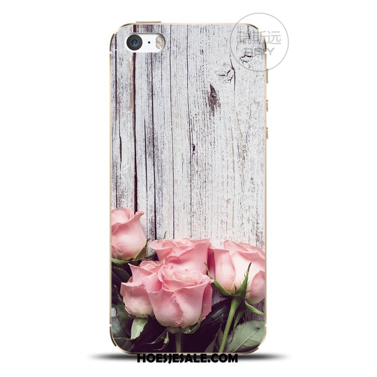 iPhone 5c Hoesje Lovers Roze Bloemen Hemming Mobiele Telefoon