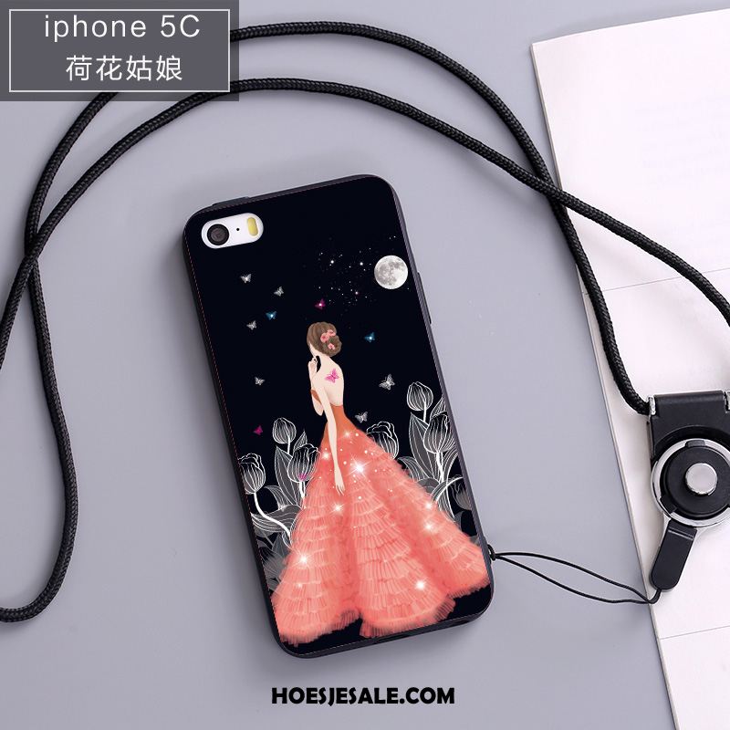iPhone 5c Hoesje Roze Anti-fall Siliconen Hoes Hanger Winkel
