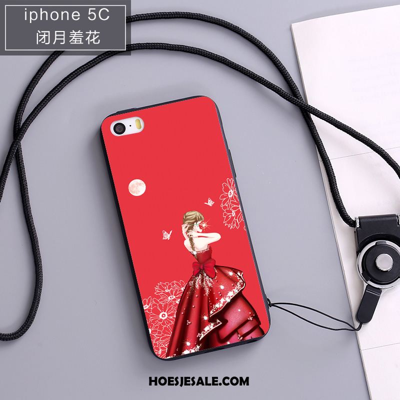 iPhone 5c Hoesje Roze Anti-fall Siliconen Hoes Hanger Winkel