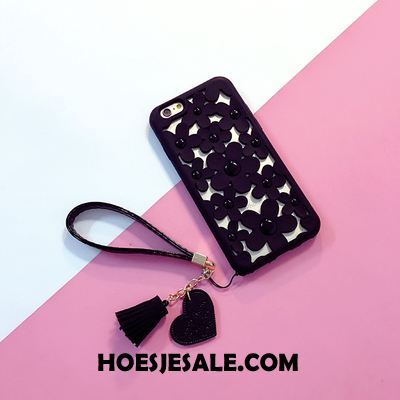 iPhone 6 / 6s Hoesje Bloemen Mobiele Telefoon Hanger Zwart Bescherming Sale