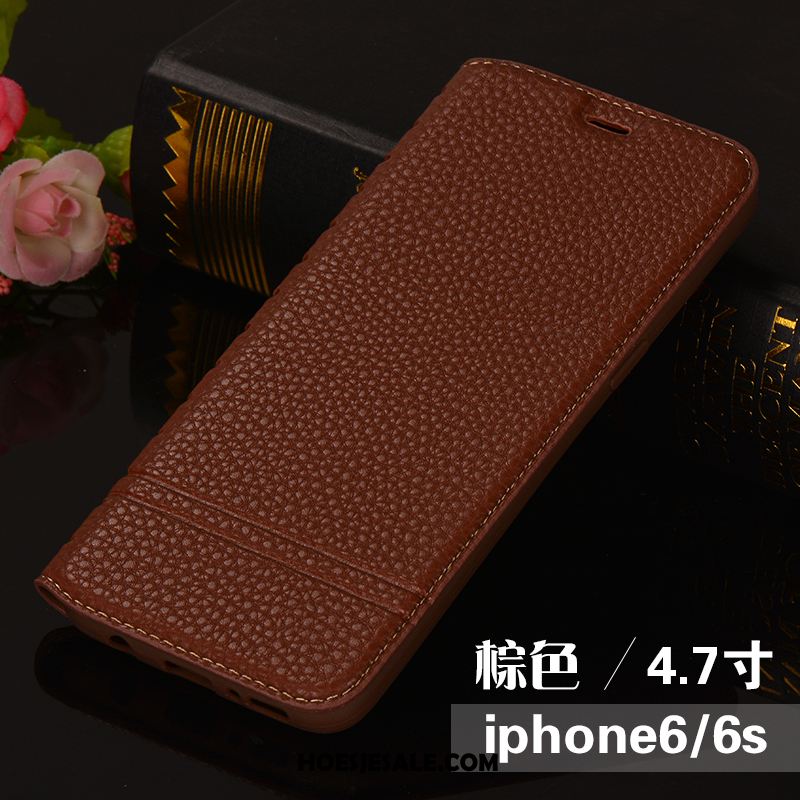 iPhone 6 / 6s Hoesje Leren Etui Mobiele Telefoon Zacht Rood Hoes Sale