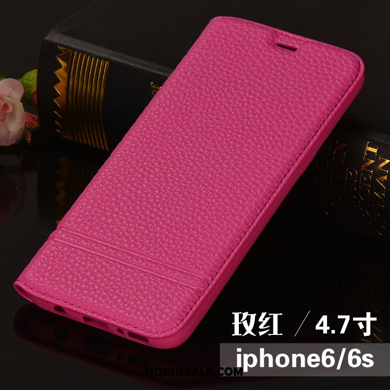 iPhone 6 / 6s Hoesje Leren Etui Mobiele Telefoon Zacht Rood Hoes Sale