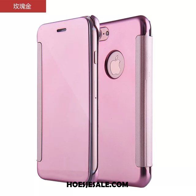 iPhone 6 / 6s Hoesje Mobiele Telefoon Bescherming Leren Etui Plating Spiegel Winkel