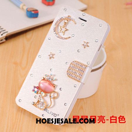 iPhone 6 / 6s Hoesje Mobiele Telefoon Leren Etui Hoes Clamshell Blauw Goedkoop