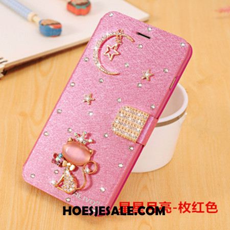 iPhone 6 / 6s Hoesje Mobiele Telefoon Leren Etui Hoes Clamshell Blauw Goedkoop