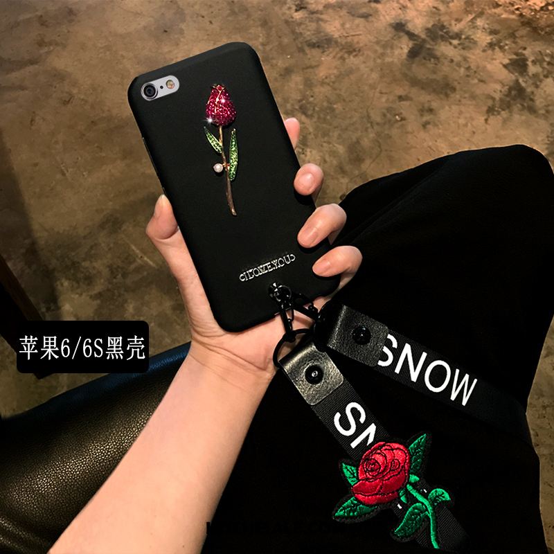 iPhone 6 / 6s Hoesje Siliconen Persoonlijk Rood Mode Bloemen Goedkoop