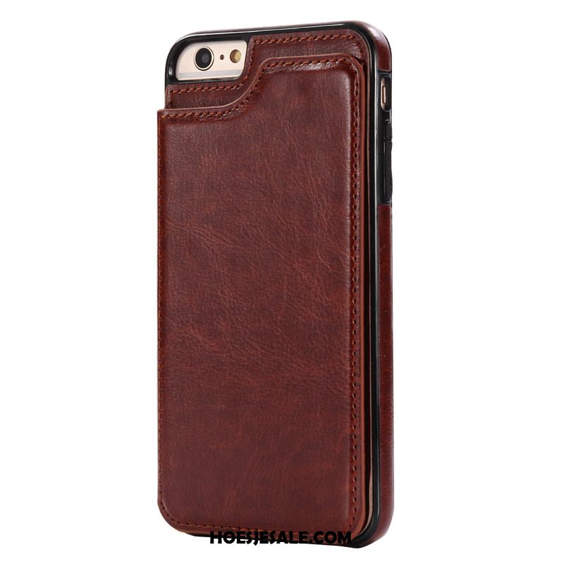 iPhone 6 / 6s Plus Hoesje Clamshell Kaart Mobiele Telefoon Leren Etui Rood Kopen