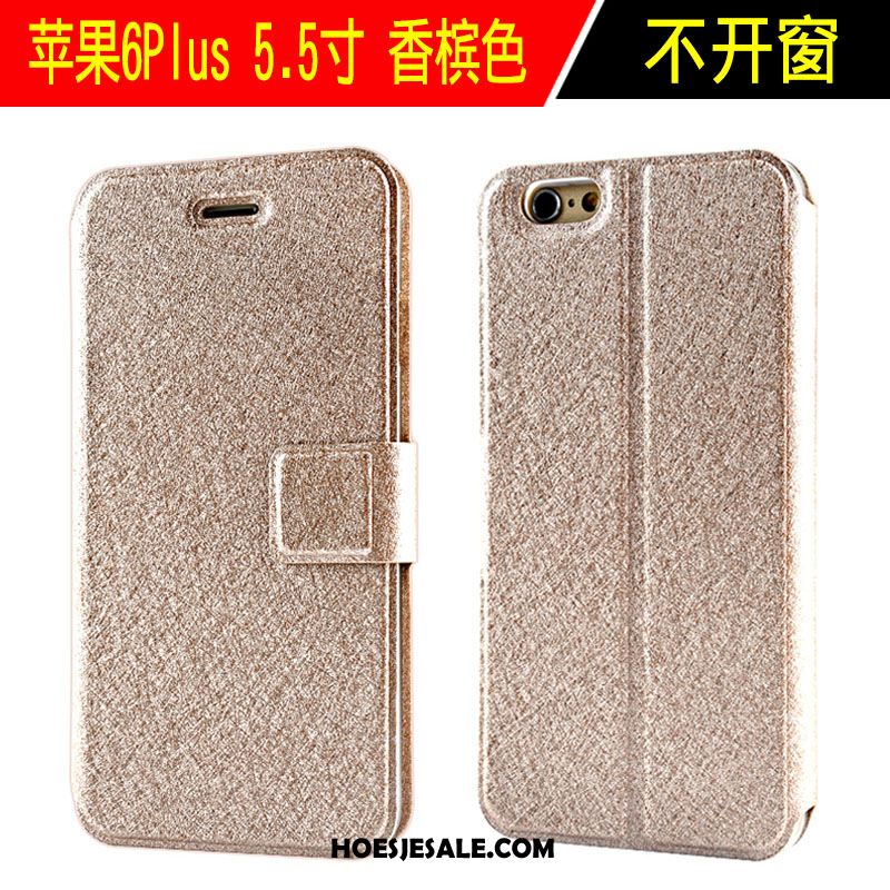 iPhone 6 / 6s Plus Hoesje Goud Clamshell Trend Leren Etui All Inclusive Kopen